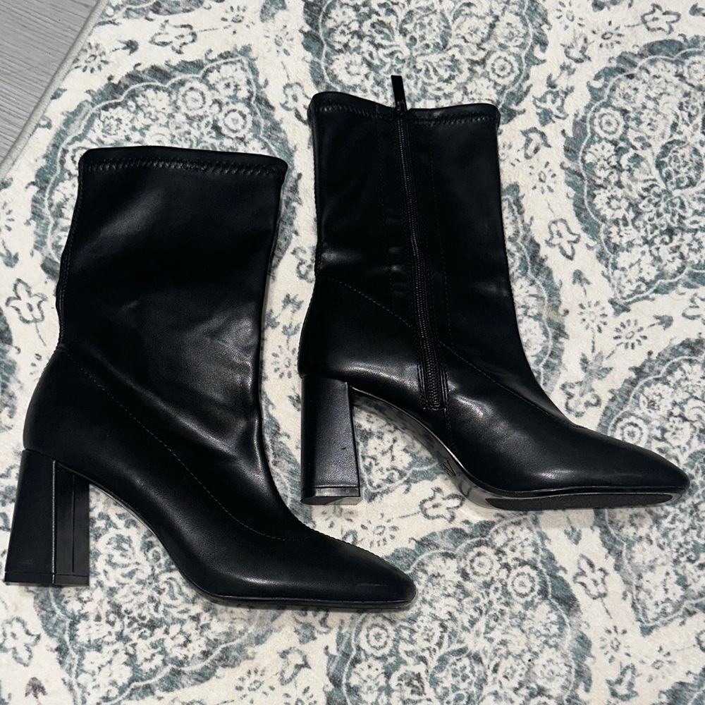 Zara Black Heeled Boots